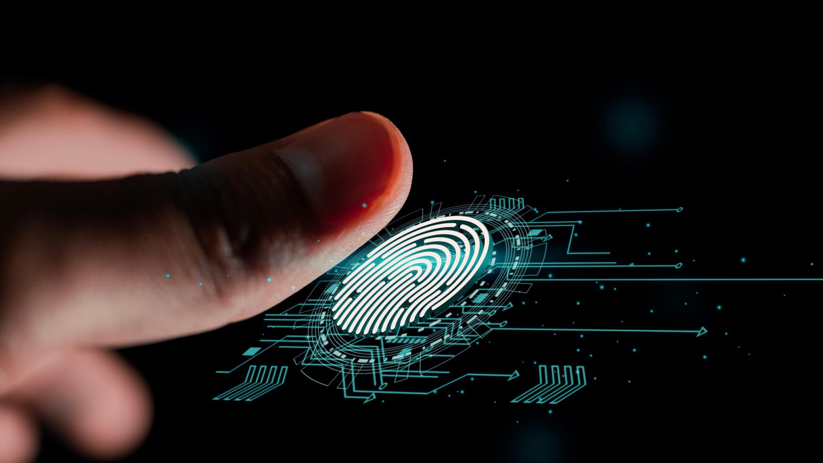 Future security technology. Fingerprint scan provides security access. Fingerprint security concept.